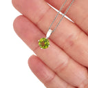 Petite Filigree Round Cut Peridot Pendant