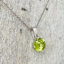 Petite Filigree Round Cut Peridot Pendant