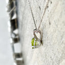 Petite Filigree Round Cut Peridot Pendant