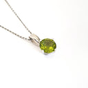 Petite Filigree Round Cut Peridot Pendant