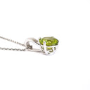 Petite Filigree Round Cut Peridot Pendant