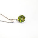 Petite Filigree Round Cut Peridot Pendant