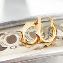 Petite Geometric Yellow Gold Hoops