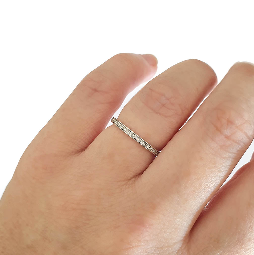 Petite Half Eternity Prong Set Diamond Ring