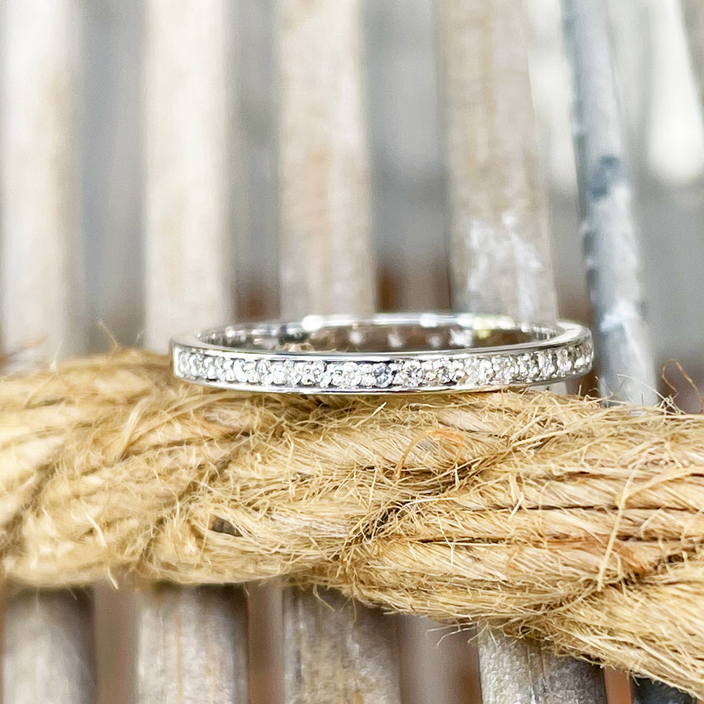 Petite Half Eternity Prong Set Diamond Ring Rich text editor