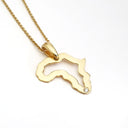 Petite Map of Africa Outline Pendant with Swiss Set Diamond