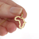 Petite Map of Africa Outline Pendant with Swiss Set Diamond