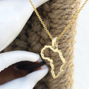 Petite Map of Africa Outline Yellow Gold Pendant