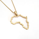 Petite Map of Africa Outline Yellow Gold Pendant
