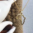 Petite Map of Africa Outline Yellow Gold Pendant