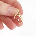 Petite Map of Africa Outline Yellow Gold Pendant
