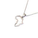 Petite Map of Africa White Gold Outline Pendant