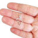 Petite Map of Africa White Gold Outline Pendant