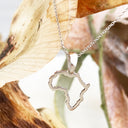 Petite Map of Africa White Gold Outline Pendant