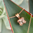 Petite Morganite Cushion Cut Double Claw Pendant