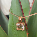 Petite Morganite Cushion Cut Double Claw Pendant