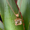 Petite Morganite Cushion Cut Double Claw Pendant