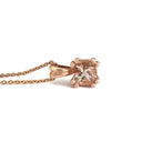  Petite Morganite Cushion Cut Double Claw Pendant