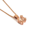  Petite Morganite Cushion Cut Double Claw Pendant