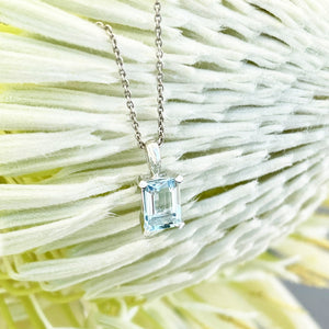 Petite Octagonal Aquamarine Pendant