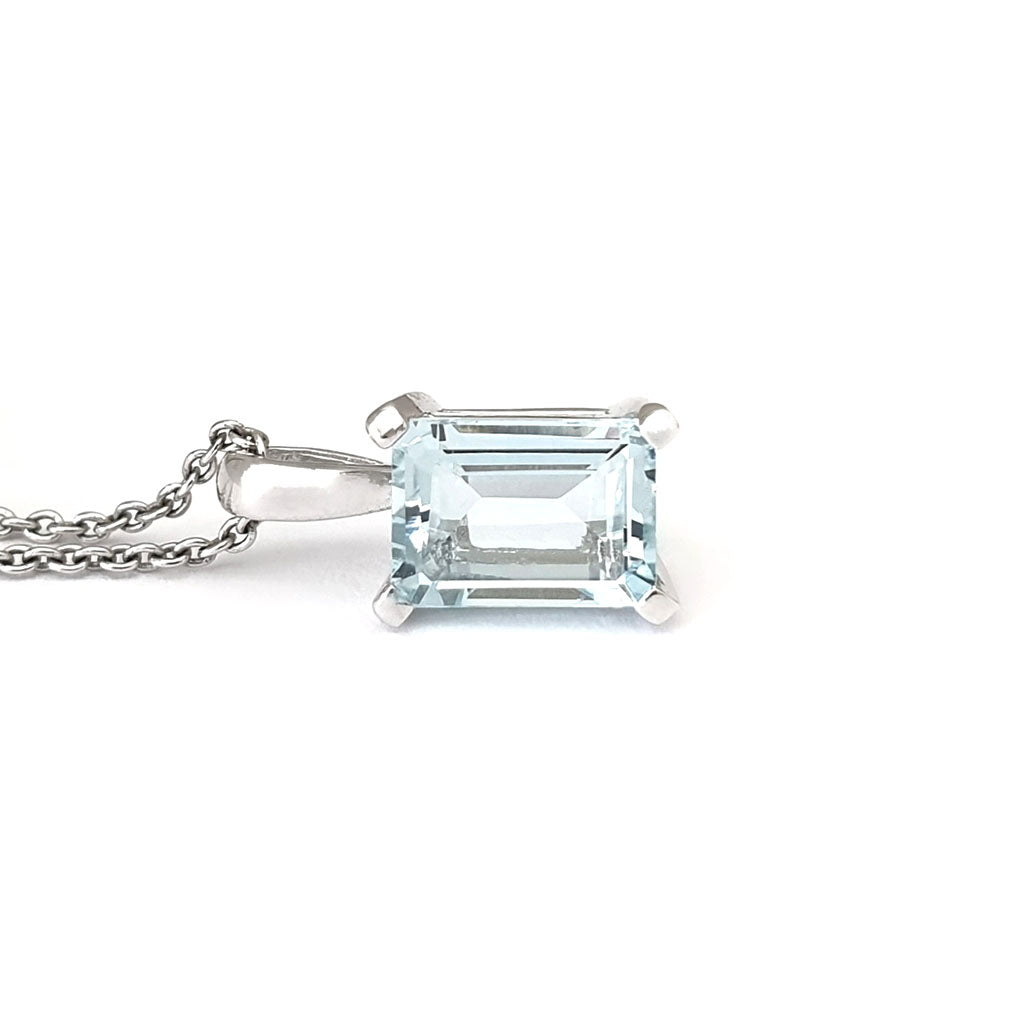 Petite Octagonal Aquamarine Pendant