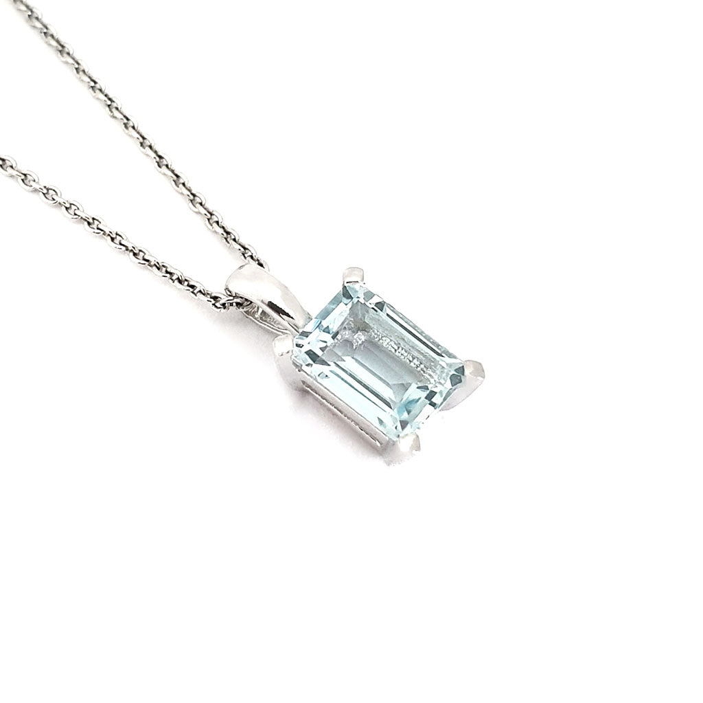Petite Octagonal Aquamarine Pendant