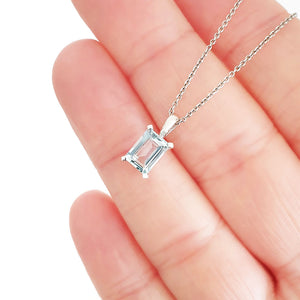 Petite Octagonal Aquamarine Pendant