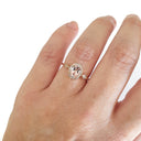 Petite Ornate Morganite and Diamond Rose Gold Ring