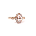 Petite Ornate Morganite and Diamond Rose Gold Ring