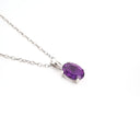 Petite Oval Cut Amethyst Pendant