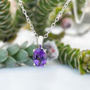 Petite Oval Cut Amethyst Pendant