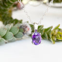 Petite Oval Cut Amethyst Pendant
