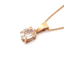 Petite Oval Cut Morganite Pendant