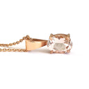 Petite Oval Cut Morganite Pendant