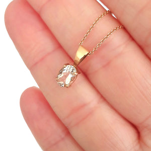 Petite Oval Cut Morganite Pendant
