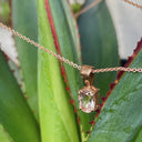 Petite Oval Cut Morganite Rose Gold Pendant
