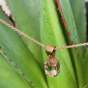Petite Oval Cut Morganite Rose Gold Pendant