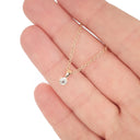 Petite Rose Gold 4 Claw Diamond Pendant