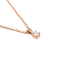 Petite Rose Gold 4 Claw Diamond Pendant
