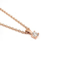 Petite Rose Gold 4 Claw Diamond Pendant