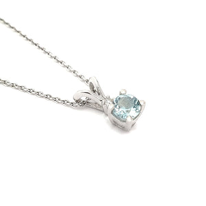  Petite Round Cut Split Bale Aquamarine and Diamond Highlight