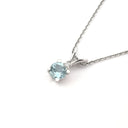  Petite Round Cut Split Bale Aquamarine and Diamond Highlight