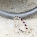Petite Ruby and Diamond Half Eternity Band
