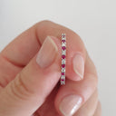 Petite Ruby and Diamond Half Eternity Band