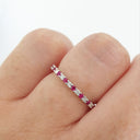 Petite Ruby and Diamond Half Eternity Band
