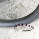 Petite Ruby and Diamond Half Eternity Band