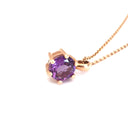  Petite Six Rose Gold Claw Amethyst Pendant