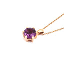  Petite Six Rose Gold Claw Amethyst Pendant