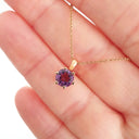  Petite Six Rose Gold Claw Amethyst Pendant