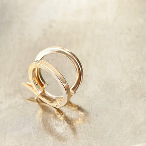 Petite Thin Flat Fronted Yellow Gold Hoops